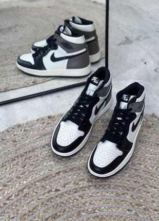 Кроссовки nike air jordan retro 1 high black brown7 фото