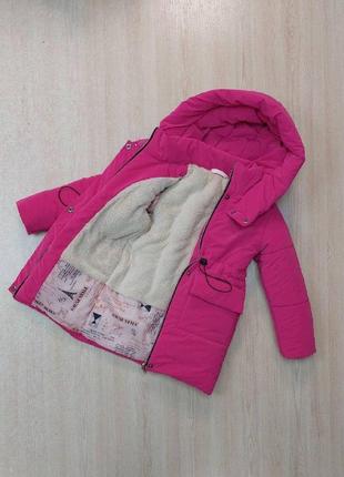 Подовжена зимова куртка для дівчинки3 фото