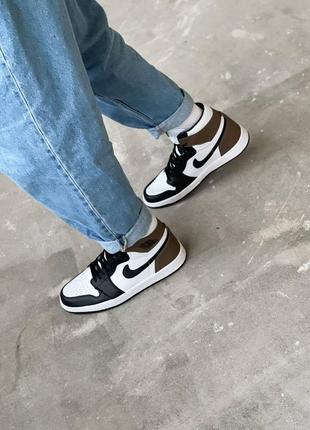 Кроссовки air jordan 1 retro high dark mocha (кожа)9 фото