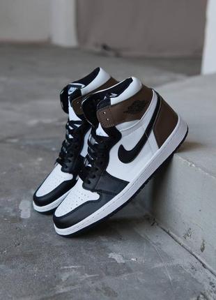 Кроссовки air jordan 1 retro high dark mocha (кожа)4 фото