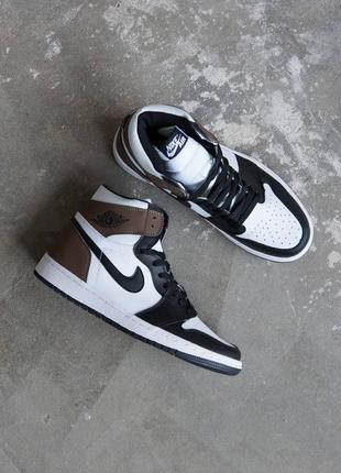 Кроссовки air jordan 1 retro high dark mocha (кожа)2 фото