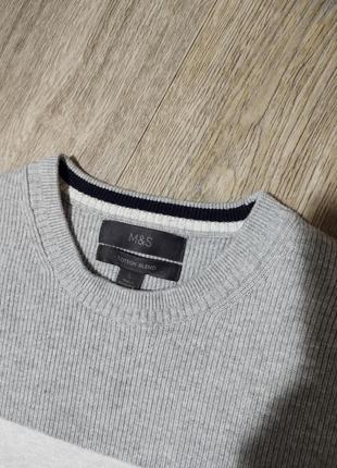 Мужской свитер / m&s / кофта / серый обтягивающий свитер / джемпер / мужская одежда / чоловічий одяг /2 фото