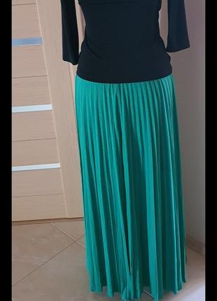 Зеленая юбка плиссе, maxmara, размер 46/484 фото