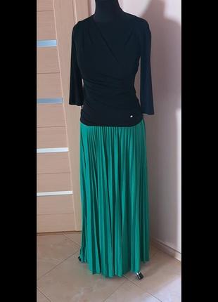Зеленая юбка плиссе, maxmara, размер 46/488 фото