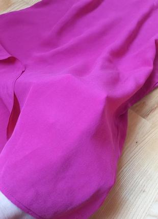 Шовкова блуза massimo dutti футболка маєчка з бантиком топ рожева блузка5 фото