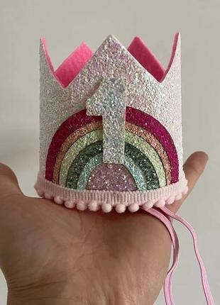 Праздничная фетровая корона 👑 для маленькой принцессы на 1 год2 фото