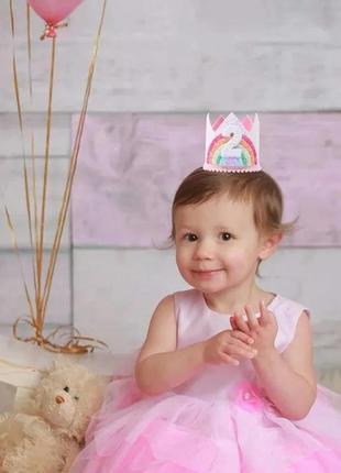Праздничная фетровая корона 👑 для маленькой принцессы на 1 год10 фото