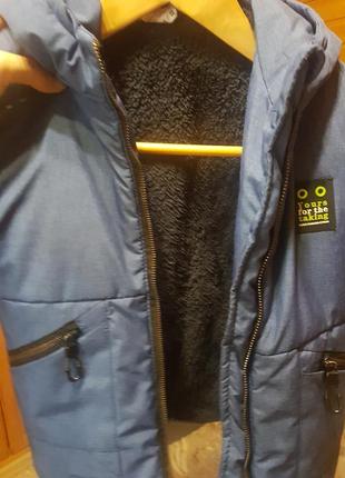 Зимова стильна куртка на хутрі7 фото