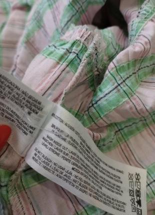 Котонова рожева зелена сукня вільного крою, рукав 3/46 фото