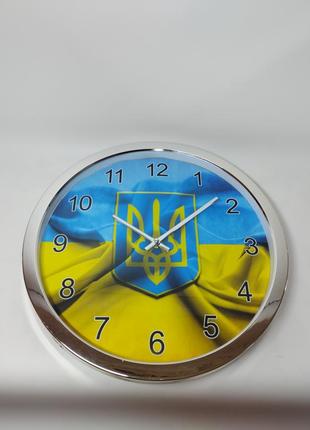 Настінний годинник герб україни2 фото