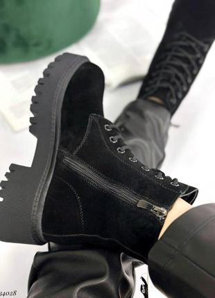 Замшевые черные ботинки сменные утепленные натуральным мехом 36 37 38 39 403 фото
