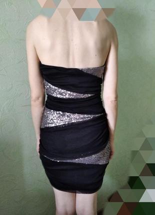 Вечернее короткое платье с матовыми пайетками.2 фото