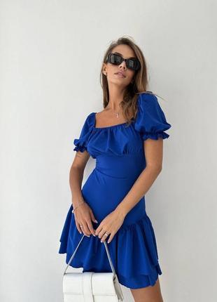 Сукня зі шнуровкою по спинці колір:марсал, малина, електрик4 фото