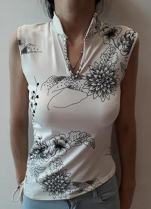 Жіноча майка, топ, блуза в квітковий принт ( 10/s/38)