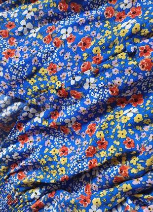 Платье с пуговицами в цветочный принт мини с воланами на рукавах большой размер батал 18 3xl xxxl3 фото