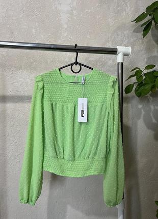 Зеленая кофточка нарядная / салатовая блузка зеленая обмен