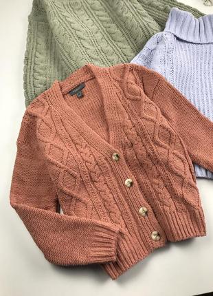 Велюровый вязаный кардиган