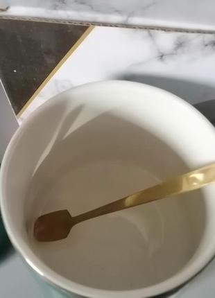 Чашка фарфоровая с крышкой и ложечкой "perfect" 0.4 л.4 фото