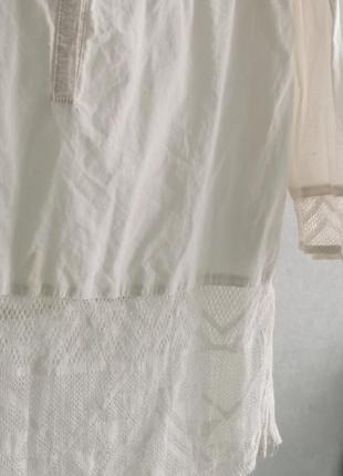 Коттоновая блуза с кружевом2 фото
