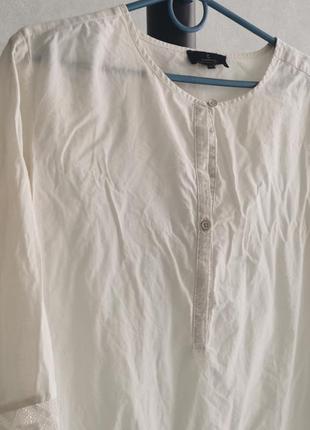 Коттоновая блуза с кружевом3 фото