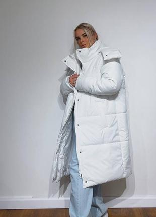 3 цвета! теплая зимняя куртка с капюшоном, с утеплителем, удлиненный пуховик, синтепух, длинная куртка4 фото