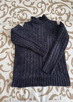 Плюшевый бархатный бархатный свитер с открытыми плечами6 фото