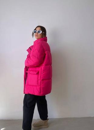 4 цвета! теплый пуховик, зимняя куртка с утеплителем, без капюшона, пух8 фото