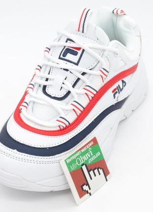 Женские белые кроссовки fila ray с синим. топ качество! 36. размеры в наличии: 36, 39, 40.2 фото