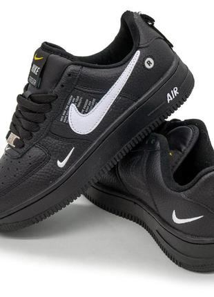 Кожаные кроссовки nike air force низкие черные 36. размеры в наличии: 36, 37, 41.1 фото