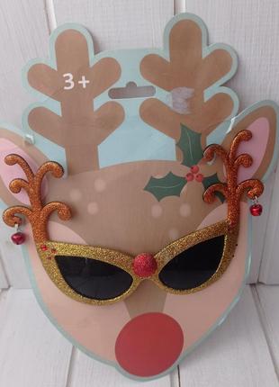 Нові окуляри з дзвониками новорічний олень дитячі аксесуари очки бембі