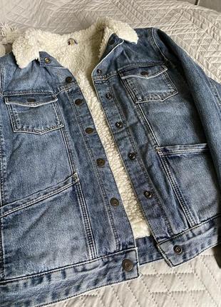 Утеплена джинсова куртка topshop3 фото