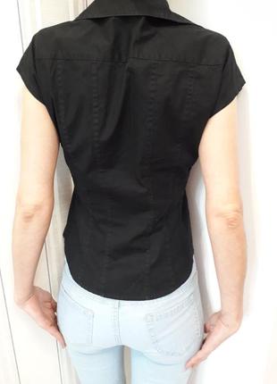 Чорна щільна блуза, сорочка, сорочка ( s/10)2 фото