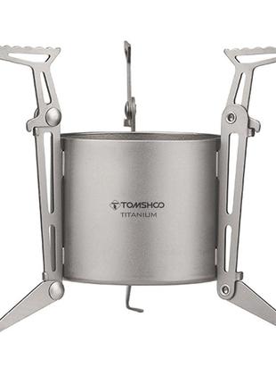 Спиртівка / пальник з титану tomshoo 100ml + чохол з нейлону