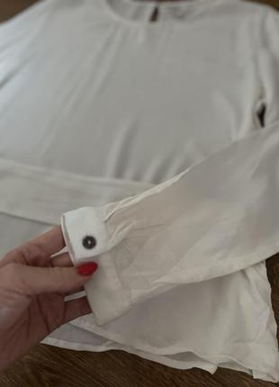 Блузка легкая , невесомая белая рубашка блузка кофта размер л на талии регулятор3 фото
