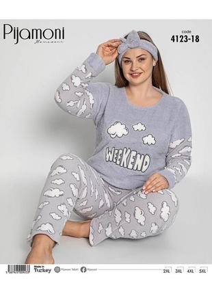 (комплект для сна ), пижама махровая женская теплая