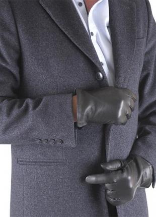 Перчатки сенсорные мужские классические из оленевой кожи на шерсти6 фото