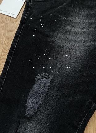 Мужские джинсы скини с выражеными потертостями3 фото