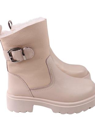 Ботинки женские farinni молочные натуральная кожа, 36