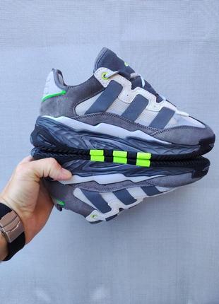 Мужские кроссовки adidas niteball gray&green 41-45