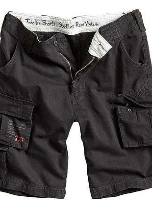 Чоловічі шорти surplus trooper shorts black gewas чорні бавовняні повсякденні шорти карго сурплюс