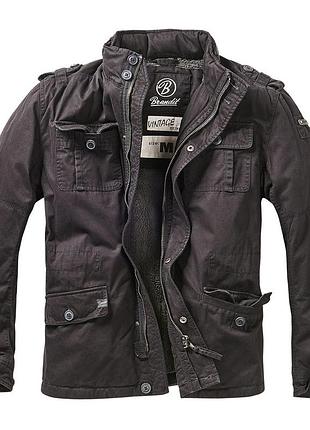 Чоловіча куртка зимова brandit britania winter jacket чорна куртка з хутром і капюшоном оригінальна брендіт