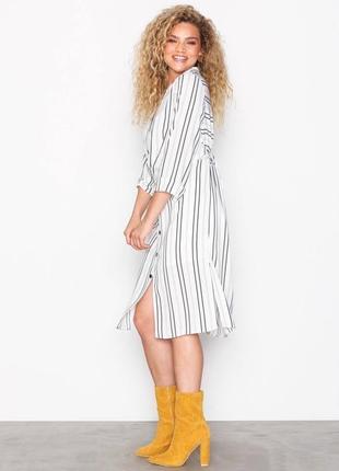 Миди платье на кнопках. платье рубашка в полоску
