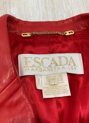 Винтажный кожаный блейзер escada margaretha ley4 фото