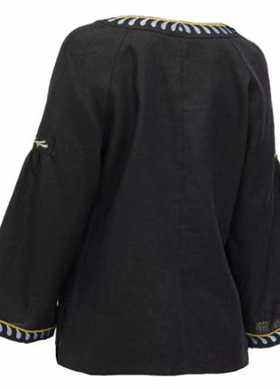 Блуза гармония черная льняная, галерея льна, 42-56рр.2 фото