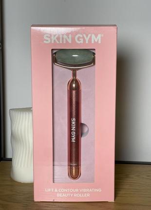 Вибрирующий роллер для лица skin gym jade vibrating lift & contour beauty roller