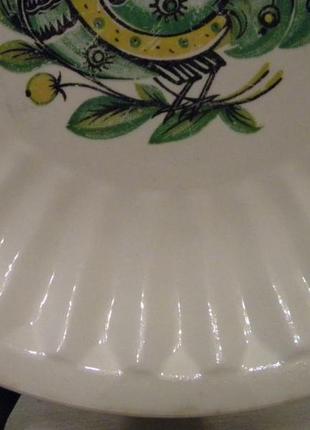 Старинная тарелка птица ссср буды роспись №10124 фото