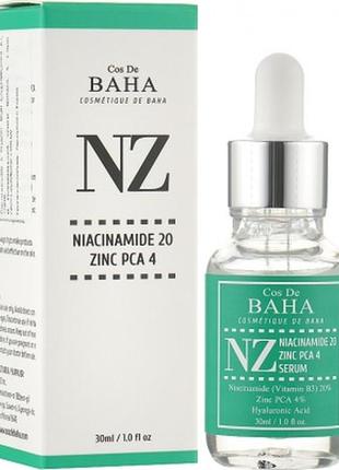 Сыворотка для лица с ниацинамидом и цинком cos de baha nz niacinamide 20% + zinc 4% serum 30 ml1 фото