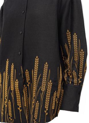 Блуза радміла чорна жіноча, галерея льону, льняна, 44-54рр.3 фото