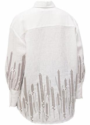 Блуза радміла біла жіноча льняна, галерея льону, 44-54рр.3 фото