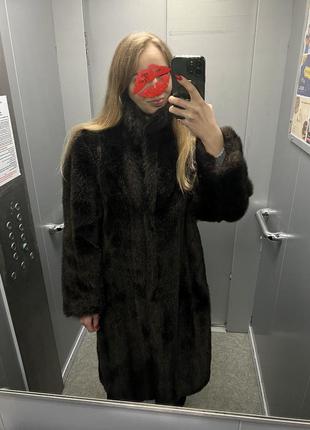Стильная шубка длинная американская винтажная размер м под норковую шубку под норку